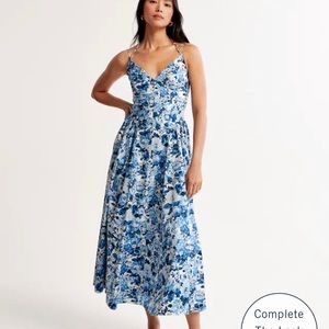 Strappy Plunge Corset Maxi Dress